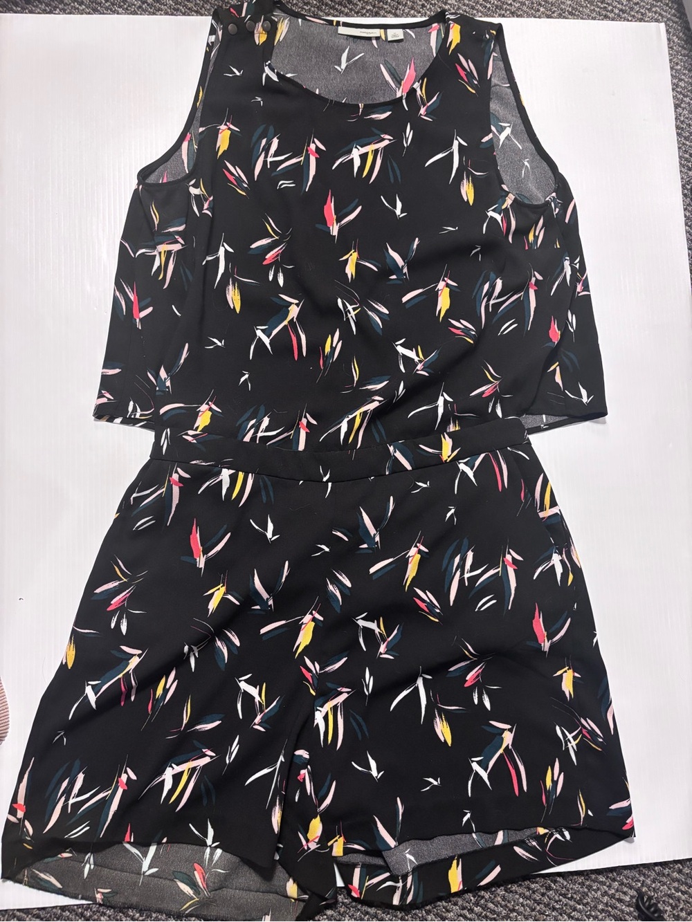 Halogen Black print romper medium